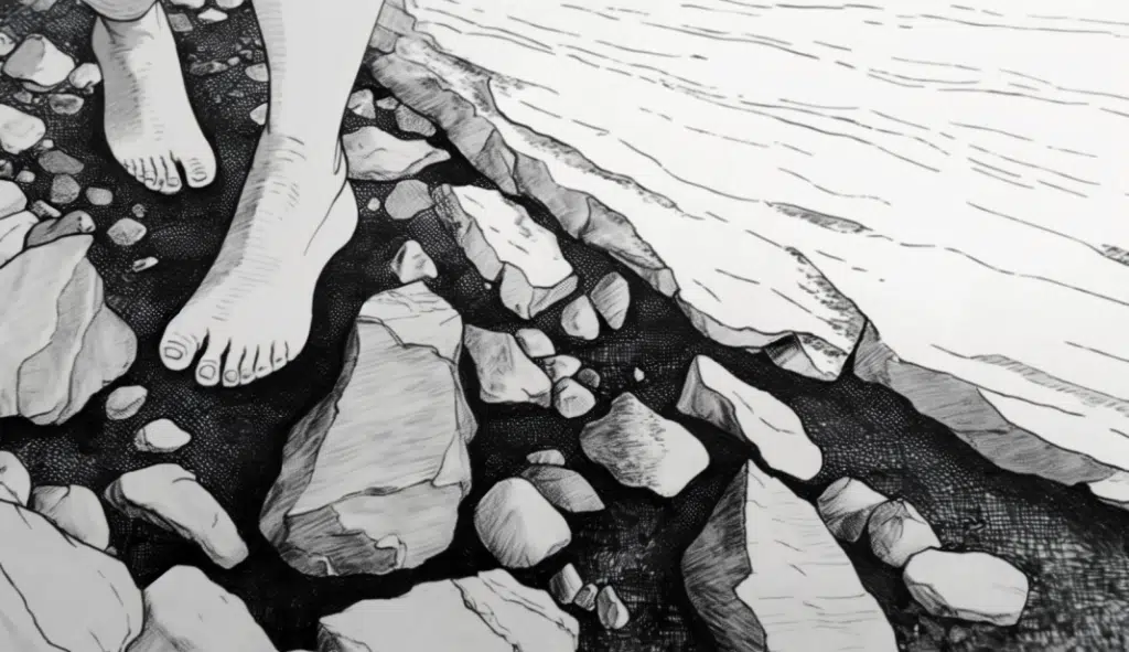 כפות רגליים חיכוך עם הקרקע