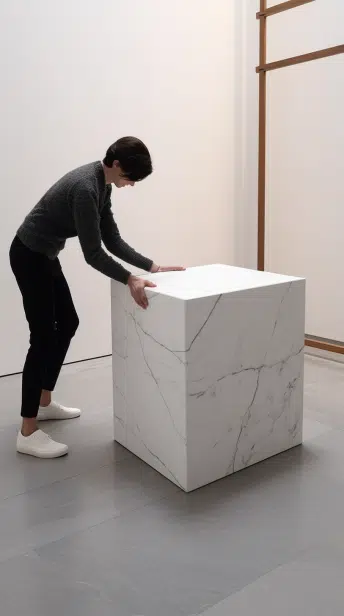 בן אדם דוחף קופסה